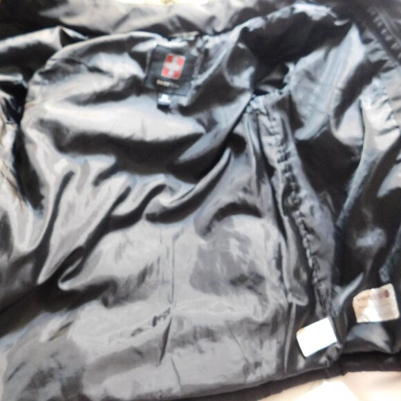 Swiss Tech Kids Parka Coat Black with Faux Fur Hood Size 6-7 - Picture 5 of 8